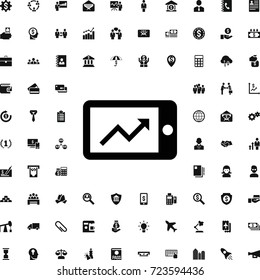 Graph on phone display icon. set of filled business icons. can be used for web and mobile.