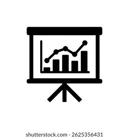 Graph on Presentation Board Showing Business Trends and Analysis