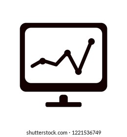 Graph on screen vector icon