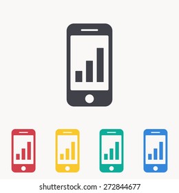 graph on smartphone icon