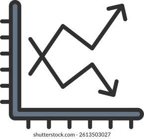 Graph Outline Filled Style Icon