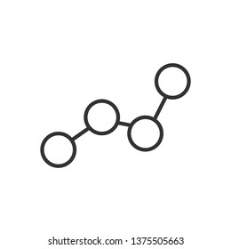 Graph outline icon, atom, molecule on white background EPS Vector
