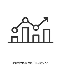 Icono de contorno gráfico o logotipo en línea moderna. Icono de gráfico de línea. Vector.