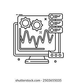 Graph Outline Icon, Vector illustration