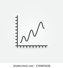 Graph outline vector concept minimal icon or design element