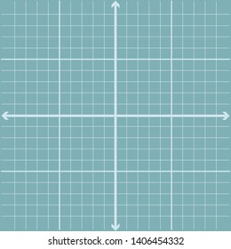 Graph page vector with axis lines using blue color for education illustration