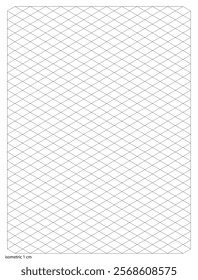 Graph Paper 1 centimeter isometric squares printable template A4 notebook format. Graph gray grid for college, journals, diary or math engineering grid line printable.