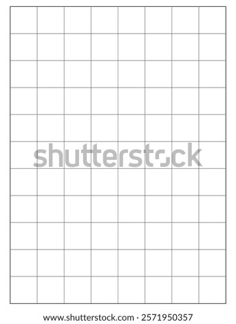 Graph Paper 1 inch squares printable template A4 notebook format. Graph gray grid for college, journals, diary or math engineering grid line printable.