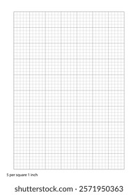 Graph Paper 5 squares per inch printable template A4 notebook format. Graph gray grid for college, journals, diary or math engineering grid line printable.