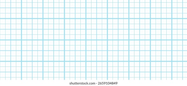 Papel de gráfico, color azul de fondo de papel de gráfico, patrón de escuela geométrica de celda cuadrada, Ilustración vectorial.