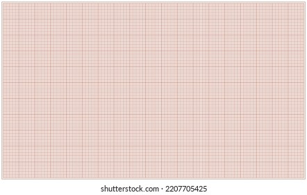 Graph paper background. Millimeter paper (pink). 1 mm marking step. Template. Vector illustration.
