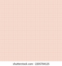 Graph paper background. Millimetre paper (pink). 5 mm marking step. Seamless editable pattern. Vector illustration with pink background