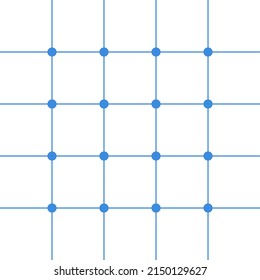 Graph paper, blue lines with blue dots on white background.