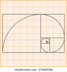 Graph paper with golden ratio, vector eps10 illustration