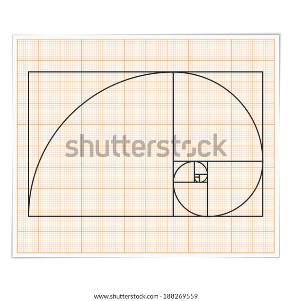 Graph paper with golden ratio, vector eps10 illustration