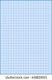 Graph paper with grid cyan color on A4 sheet size vector
