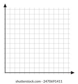 Graph paper icon. Grid with axes. Black arrows. Vector illustration.