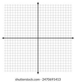 Graph paper icon. Grid with axes. Black arrows. Vector illustration.