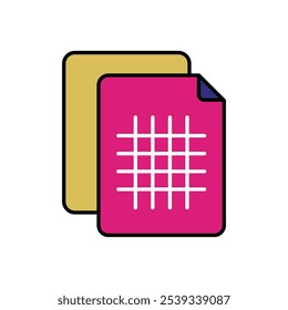 Ícone Papel de gráfico isolado em um plano de fundo branco. Ilustração vetorial.