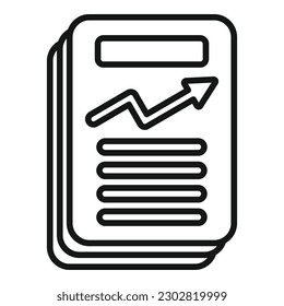 Graph paper icon outline vector. Business report. Chart data