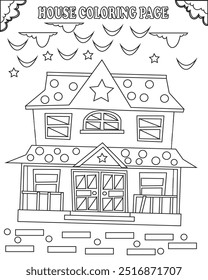 Gráfico de papel ilustración linda plana para colorear libro de arte para niños. 