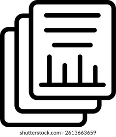 Graph Paper Line Vector Icon Design