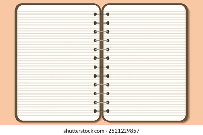 Graph paper. Open notepad. Printable lined grid paper with color lines. Geometric background for school, textures, notebook, diary. Copy space blank.