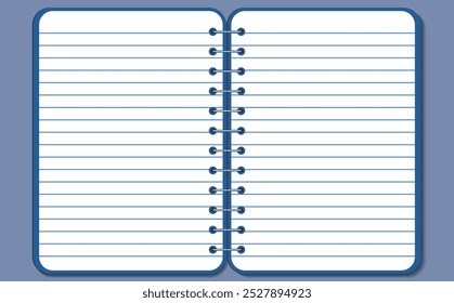 Graph paper. Open notepad. Printable lined grid paper with color lines. Geometric background for school, textures, notebook, diary. Copy space blank.