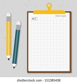 Graph paper with pencil.