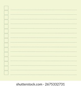 Papel milimetrado. Imprimível Lista de tarefas com caixas de seleção, lista de verificação, papel de grade com linhas horizontais coloridas. Padrão geométrico para escola, texturas, notebook, diário. Papel revestido realista em branco.