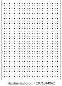 Graph paper. Printable dotted grid paper on white background. Geometric abstract dotted transparent illustration with dots for school, notebook, diary, notes, print. Realistic paper blank size Letter.