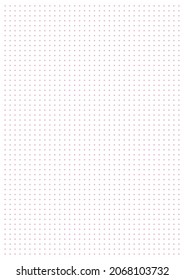 Graph paper. Printable dotted grid paper on white background. Geometric abstract dotted transparent illustration with dots for school, notebook, diary, notes, print. Realistic paper blank size A4.