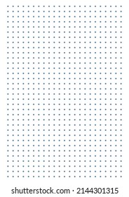 Papel gráfico. Papel de cuadrícula punteado imprimible sobre fondo blanco. Geométrico abstracto salpicado ilustraciones transparentes con puntos para la escuela, cuaderno, diario, notas, impresión. Papel realista tamaño en blanco A4.