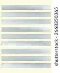 Graph paper. Printable grid paper with stave on a white background. A blank music sheet paper with staff. Geometric pattern for composition, education, school. Realistic lined paper blank size A4.