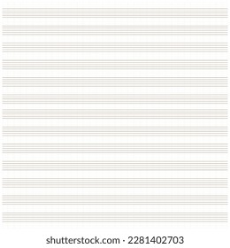 Graph paper. Printable grid paper with stave on a white background. A blank music sheet paper with staff. Geometric pattern for composition, education, school. Realistic lined paper blank.