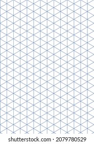 Graph paper. Printable isometric color grid paper with color lines. Geometric background for school, textures, notebook, diary, notes, print, books. Realistic lined paper blank size A4.