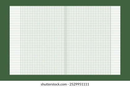 Graph paper. Printable lined and squared grid paper with color lines. Geometric background for school, textures, notebook, diary. Copy space blank.