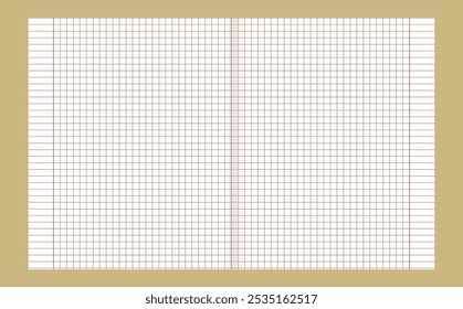 Graph paper. Printable lined and squared grid paper with color lines. Geometric background for school, textures, notebook, diary. Copy space blank.