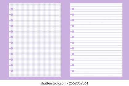 Graph paper. Printable lined and squared grid paper with color lines. Geometric background for school, textures, notebook, diary. Copy space blank.