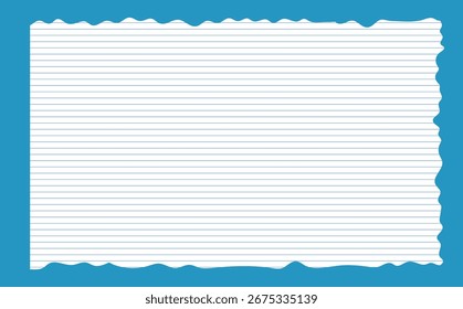 Graph paper. Printable lined and squared grid paper with color lines. Geometric background for school, textures, notebook, diary. Realistic ripped aged paper blank.
