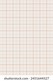 Graph paper. Printable millimeter grid paper with color lines. Geometric pattern for school, technical engineering line scale measurement. Realistic lined paper blank size A4.