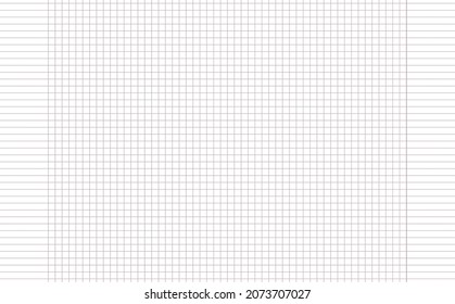 Graph paper. Printable squared grid paper with color horizontal lines. Geometric background for school, textures, notebook, diary. Realistic lined paper blank size reversal A5.