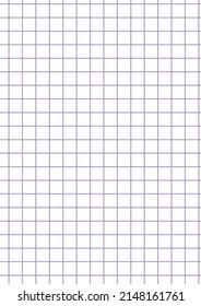 Graph paper. Printable squared grid paper with color horizontal lines. Geometric background for school, textures, notebook, diary. Realistic lined paper blank size A4.
