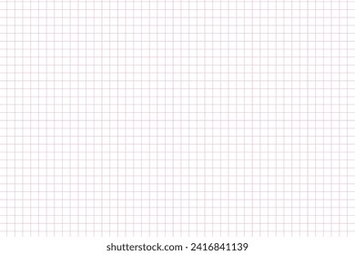 Graph paper. Printable squared grid paper with color horizontal lines. Geometric background for school, textures, notebook, diary. Realistic lined paper blank size reversal A5.