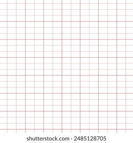 Graph paper. Printable squared grid paper with color horizontal lines. Geometric background for school, textures, notebook, diary. Realistic lined paper blank size reversal A5.