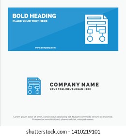 Graph, Paper, Process, Wireframe, Document SOlid Icon Website Banner and Business Logo Template