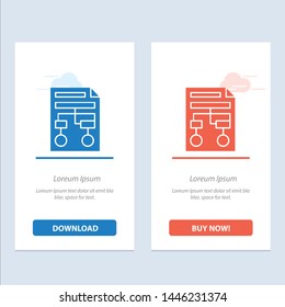 Graph, Paper, Process, Wireframe, Document  Blue and Red Download and Buy Now web Widget Card Template