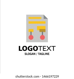 Graph, Paper, Process, Wireframe, Document Business Logo Template. Flat Color. Vector Icon Template background