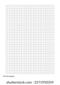 Graph Paper quarter inch squares printable template A4 notebook format. Graph gray grid for college, journals, diary or math engineering grid line printable.