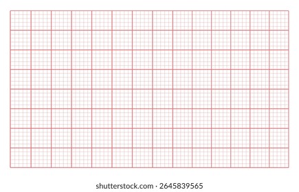 Graph Paper with Red Grid Lines	